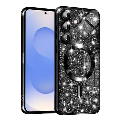Калъф MagSafe за Samsung Galaxy S25 S931, Techsuit, Luxury Glitter, Черен