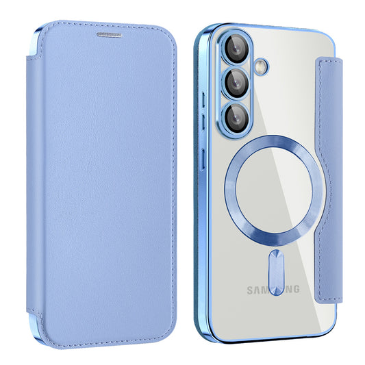 Калъф MagSafe за Samsung Galaxy S25 S931, Techsuit, SmartMag Book, Син