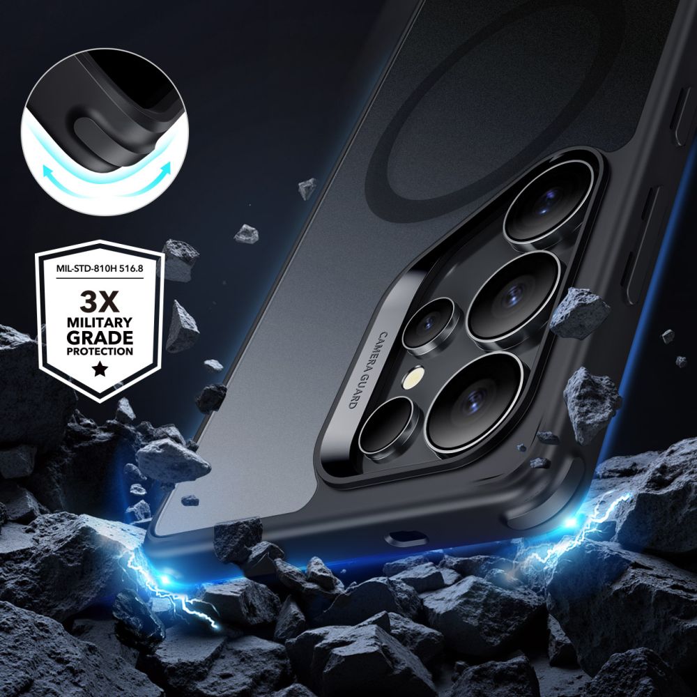 Калъф MagSafe за Samsung Galaxy S25 Ultra S938, ESR, Classic Hybrid, Сатенено черен