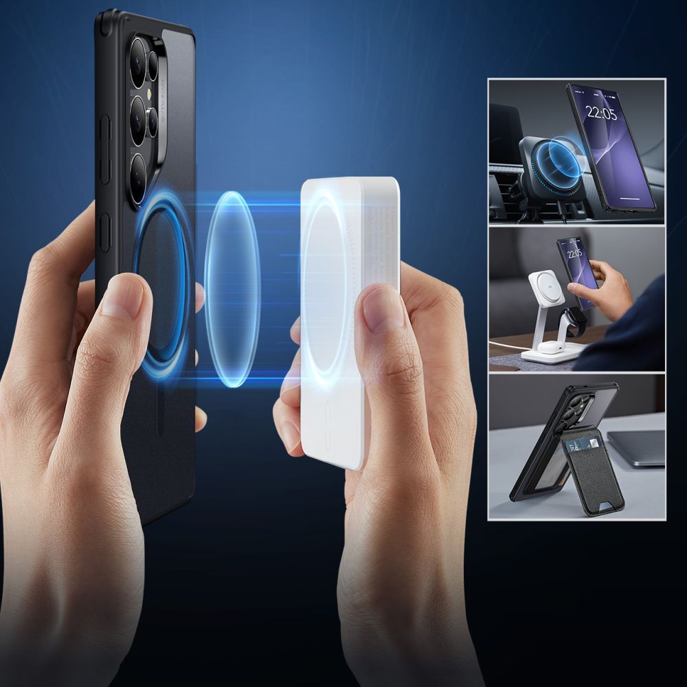 Калъф MagSafe за Samsung Galaxy S25 Ultra S938, ESR, Classic Hybrid, Сатенено черен