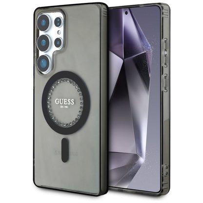 Калъф MagSafe за Samsung Galaxy S25 Ultra S938, Guess, IML Rhinestone, Черен