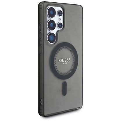 Калъф MagSafe за Samsung Galaxy S25 Ultra S938, Guess, IML Rhinestone, Черен