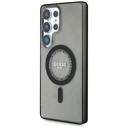 Калъф MagSafe за Samsung Galaxy S25 Ultra S938, Guess, IML Rhinestone, Черен