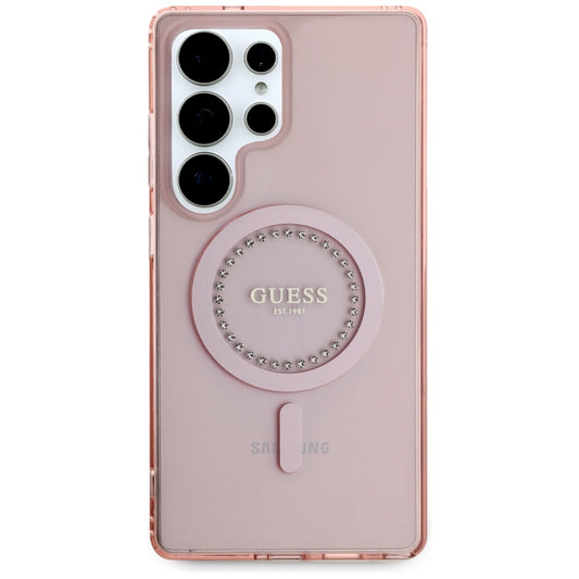 Калъф MagSafe за Samsung Galaxy S25 Ultra S938, Guess, IML Rhinestone, Розов