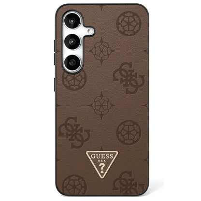 Калъф MagSafe за Samsung Galaxy S25 Ultra S938, Guess, Peony Grained Hot Stamp Triangle, Кафяв