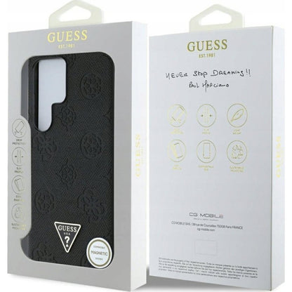 Калъф MagSafe за Samsung Galaxy S25 Ultra S938, Guess, Peony Grained Hot Stamp Triangle, Кафяв