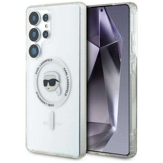 Калъф MagSafe за Samsung Galaxy S25 Ultra S938, Karl Lagerfeld, IML Karl's Head, Бял