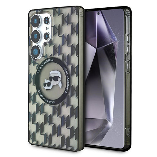 Калъф MagSafe за Samsung Galaxy S25 Ultra S938, Karl Lagerfeld, IML Monogram Karl & Choupette's Heads, Черен