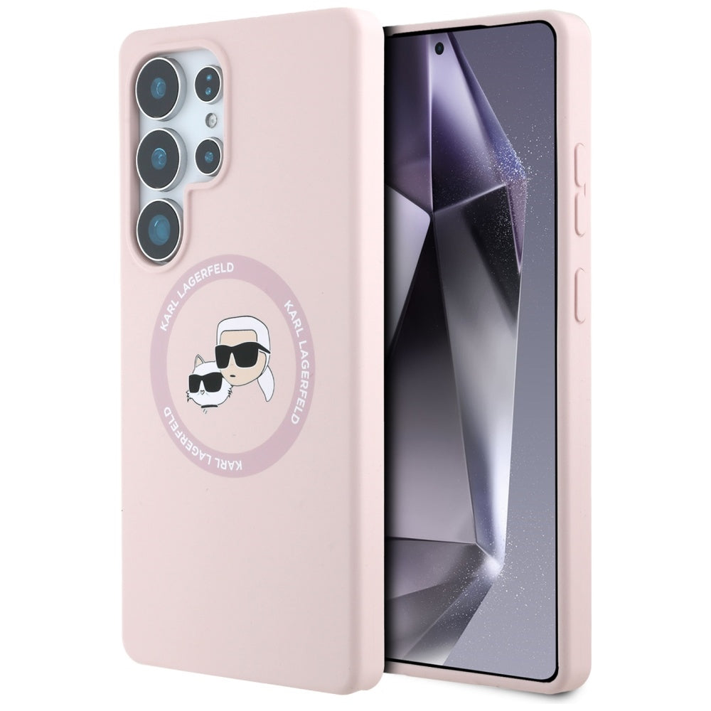 Калъф MagSafe за Samsung Galaxy S25 Ultra S938, Karl Lagerfeld, Silicone Double Heads, Розов