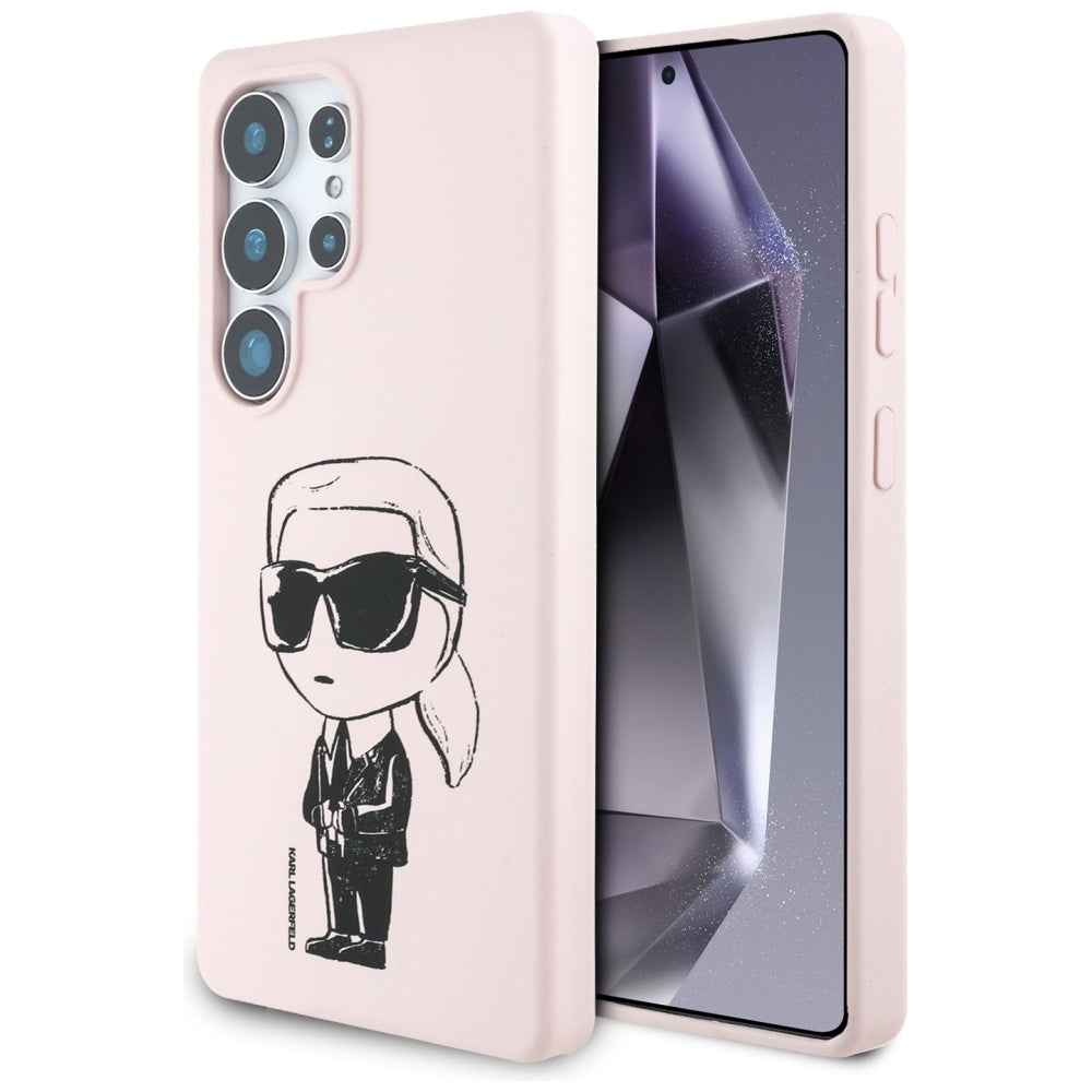 Калъф MagSafe за Samsung Galaxy S25 Ultra S938, Karl Lagerfeld, Silicone Graffiti, Розов