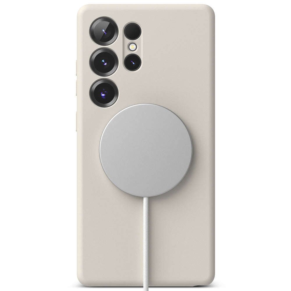 Калъф MagSafe за Samsung Galaxy S25 Ultra S938, Ringke, Силикон, Крем
