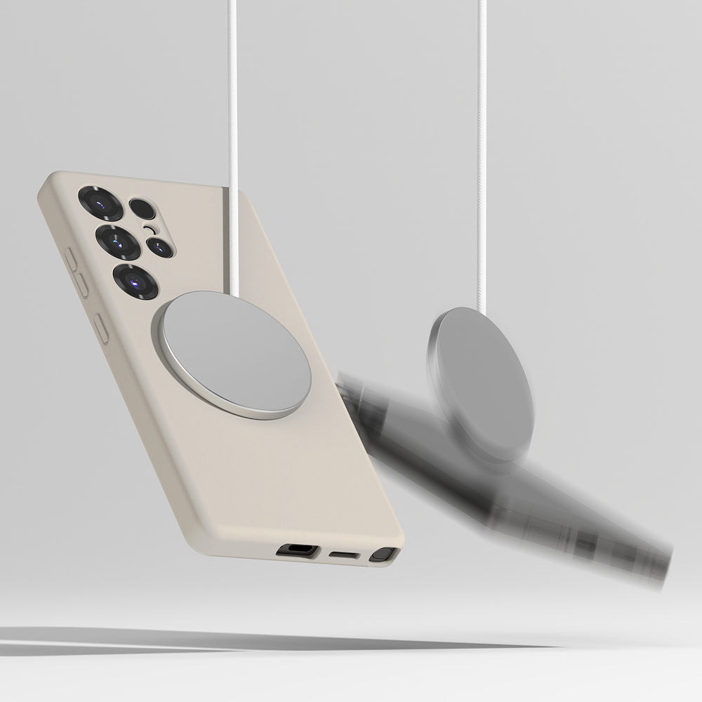 Калъф MagSafe за Samsung Galaxy S25 Ultra S938, Ringke, Силикон, Крем