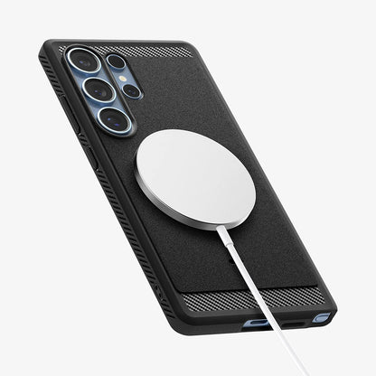 Калъф MagSafe за Samsung Galaxy S25 Ultra S938, Spigen, Rugged Armor, Матово черен ACS08951