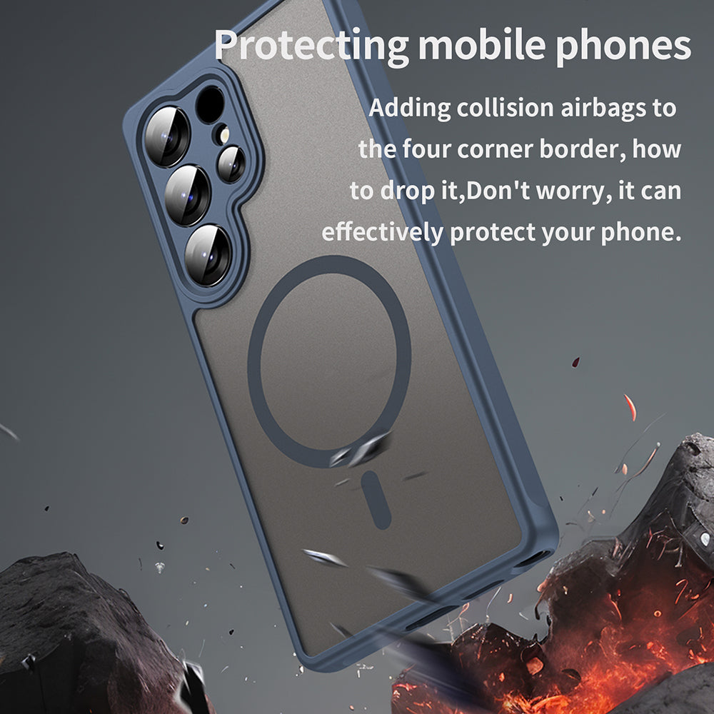 MagSafe Case for Samsung Galaxy S25 Ultra S938, Techsuit, HaloFrost II, Navy Blue