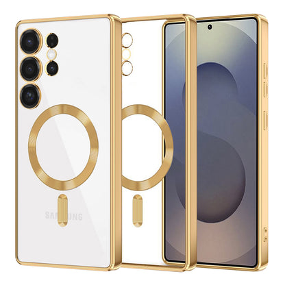 Калъф MagSafe за Samsung Galaxy S25 Ultra S938, Techsuit, Luxury Crystal, Златист