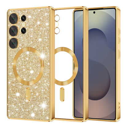 Калъф MagSafe за Samsung Galaxy S25 Ultra S938, Techsuit, Luxury Glitter, Златист