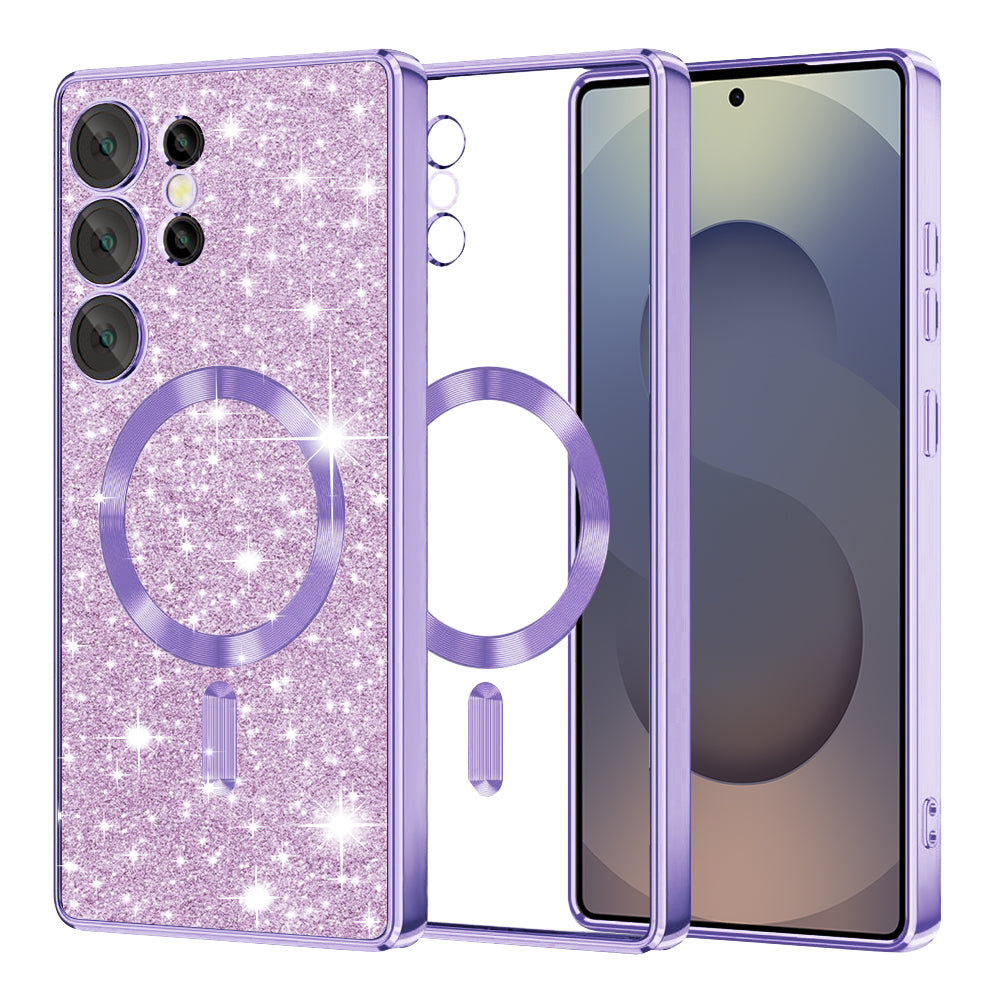 MagSafe Case for Samsung Galaxy S25 Ultra S938, Techsuit, Luxury Glitter, Light Purple