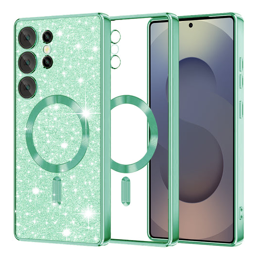 Калъф MagSafe за Samsung Galaxy S25 Ultra S938, Techsuit, Luxury Glitter, Светлозелен