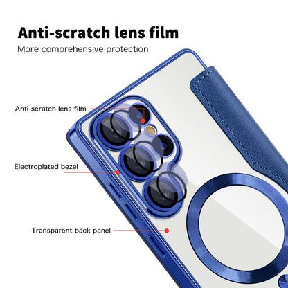 Калъф MagSafe за Samsung Galaxy S25 Ultra S938, Techsuit, SmartMag Book, Син
