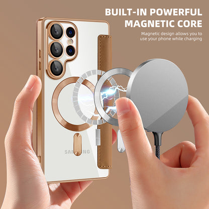 Калъф MagSafe за Samsung Galaxy S25 Ultra S938, Techsuit, SmartMag Book, Кафяв