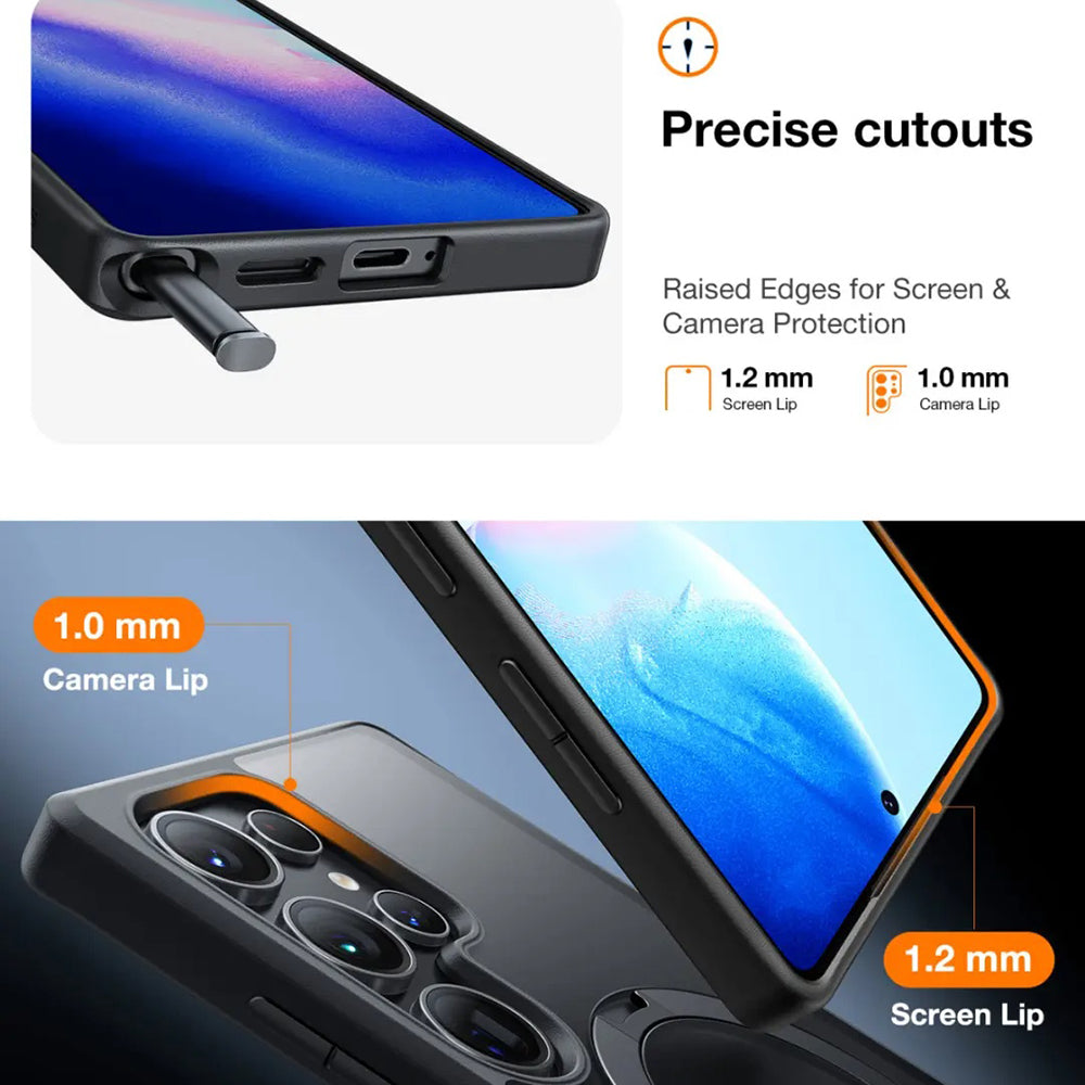 Калъф MagSafe за Samsung Galaxy S25 Ultra S938, Torras, Ostand Spin, Черен