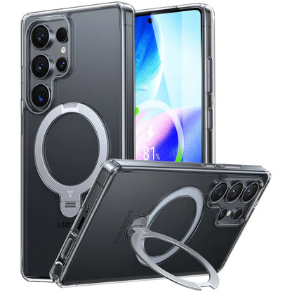 Калъф MagSafe за Samsung Galaxy S25 Ultra S938, Torras, Ostand Spin, Прозрачен