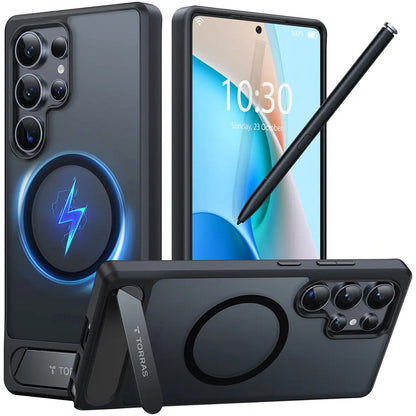 Калъф MagSafe за Samsung Galaxy S25 Ultra S938, Torras, Pstand, Черен
