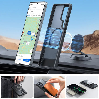 Калъф MagSafe за Samsung Galaxy S25 Ultra S938, Torras, Pstand, Черен