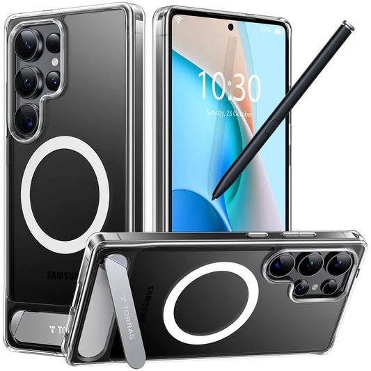 Калъф MagSafe за Samsung Galaxy S25 Ultra S938, Torras, Pstand, Прозрачен
