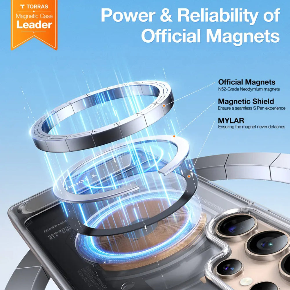 Калъф MagSafe за Samsung Galaxy S25 Ultra S938, Torras, Pstand, Прозрачен