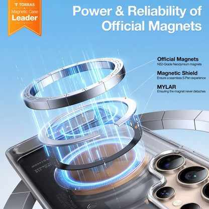 Калъф MagSafe за Samsung Galaxy S25 Ultra S938, Torras, Pstand, Прозрачен