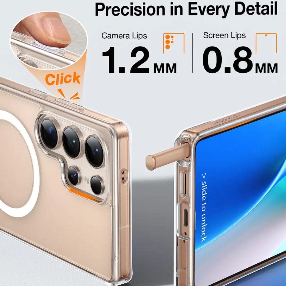 Калъф MagSafe за Samsung Galaxy S25 Ultra S938, Torras, Pstand, Прозрачен