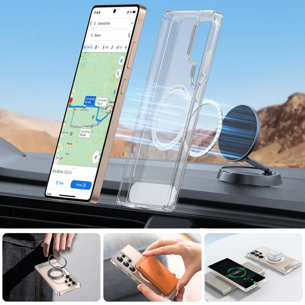 Калъф MagSafe за Samsung Galaxy S25 Ultra S938, Torras, Pstand, Прозрачен