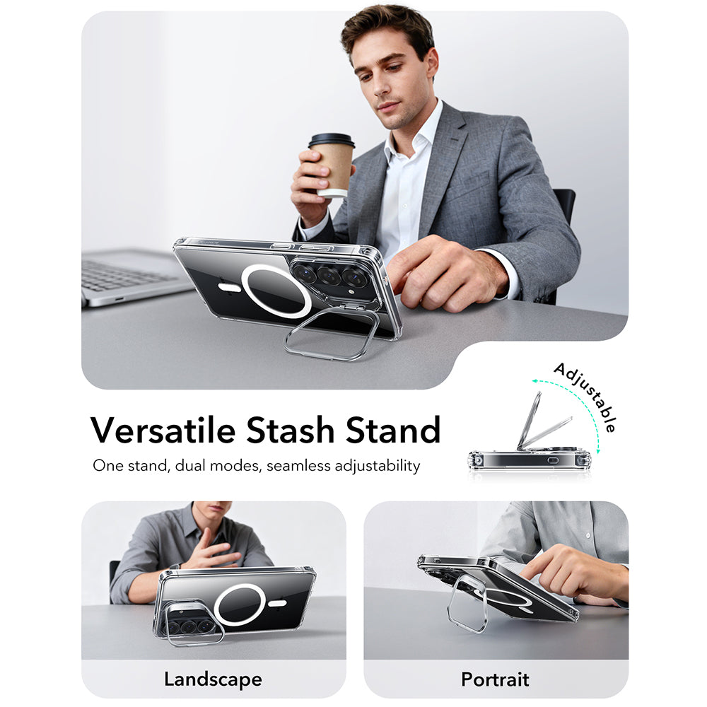 Калъф MagSafe за Samsung Galaxy S26 Plus S947, ESR, Classic Hybrid Kickstand, Прозрачен