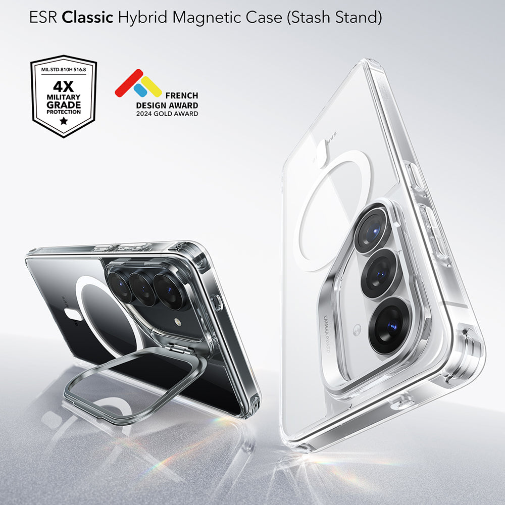 Калъф MagSafe за Samsung Galaxy S26 Plus S947, ESR, Classic Hybrid Kickstand, Прозрачен