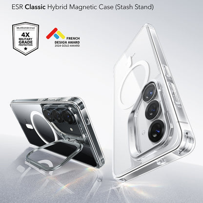 Калъф MagSafe за Samsung Galaxy S26 Plus S947, ESR, Classic Hybrid Kickstand, Прозрачен