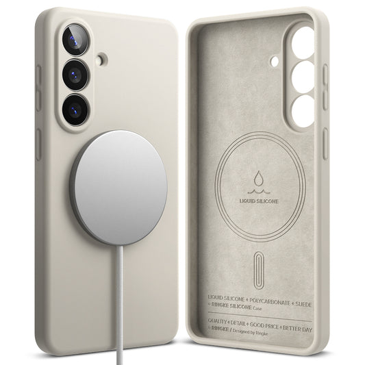 Калъф MagSafe за Samsung Galaxy S26 Plus, Ringke, Силикон, Крем