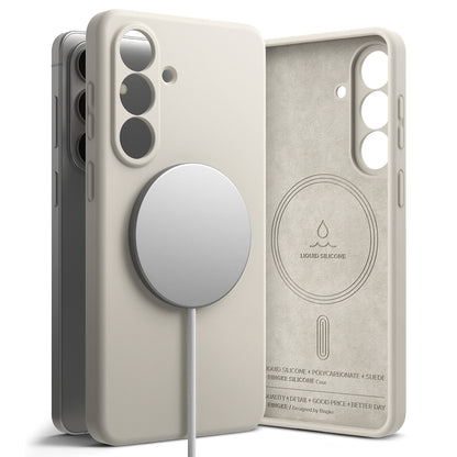 Калъф MagSafe за Samsung Galaxy S26 Plus, Ringke, Силикон, Крем