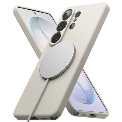 Калъф MagSafe за Samsung Galaxy S26 Plus, Ringke, Силикон, Крем