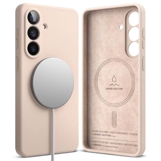 Калъф MagSafe за Samsung Galaxy S26 Plus, Ringke, Силикон, Розов