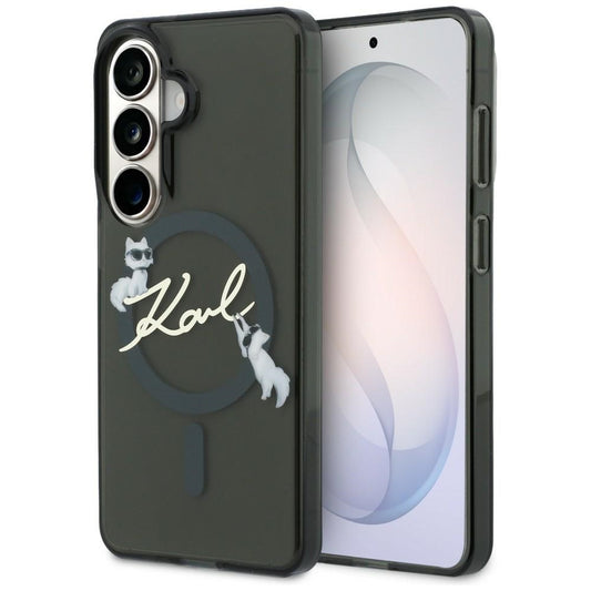 Калъф MagSafe за Samsung Galaxy S26 Plus S947, Karl Lagerfeld, IML Choupette Karl Script Logo, Черен
