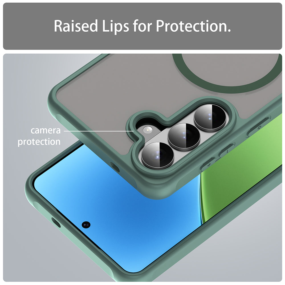 MagSafe Case for Samsung Galaxy S26 Plus, Techsuit, HaloFrost II, Green