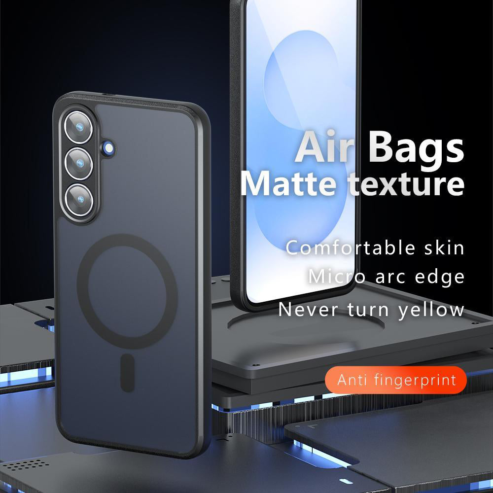 Калъф MagSafe за Samsung Galaxy S26 Plus, Techsuit, PureFrost, Сатенено Черен