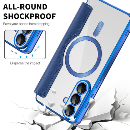 Калъф MagSafe за Samsung Galaxy S26 Plus, Techsuit, SmartMag Book, Син