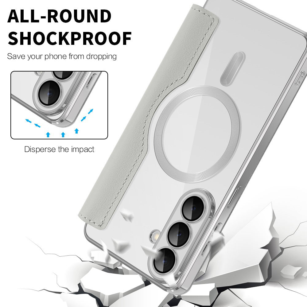 Калъф MagSafe за Samsung Galaxy S26 Plus, Techsuit, SmartMag Book, Сив