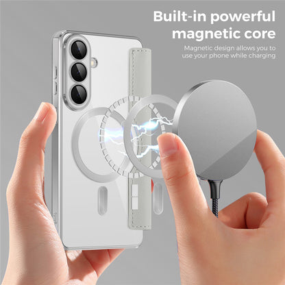 Калъф MagSafe за Samsung Galaxy S26 Plus, Techsuit, SmartMag Book, Сив