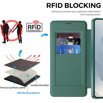 Калъф MagSafe за Samsung Galaxy S26 Plus, Techsuit, SmartMag Book, Зелен