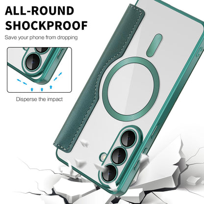 Калъф MagSafe за Samsung Galaxy S26 Plus, Techsuit, SmartMag Book, Зелен