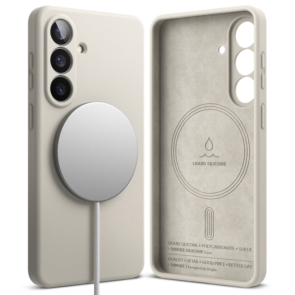 Калъф MagSafe за Samsung Galaxy S26 S942, Ringke, Силикон, Крем