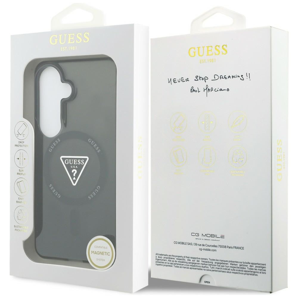 Калъф MagSafe за Samsung Galaxy S26 S942, Guess, IML Gradient Triangle Logo, Черен